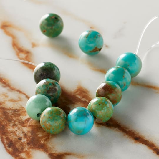 12 Packs: 11 ct. (132 total) Turquoise Round Beads, 7.5mm by Bead Landing™